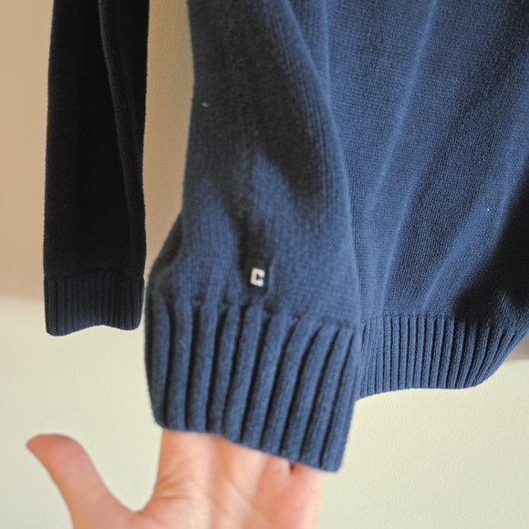 CHAPS I M Cotton Shawl Collared Cardigan I navy blue - Picture 3 of 9